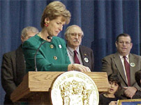 Gov. Christine Todd Whitman et al. at bill signing, 19 December 2000.